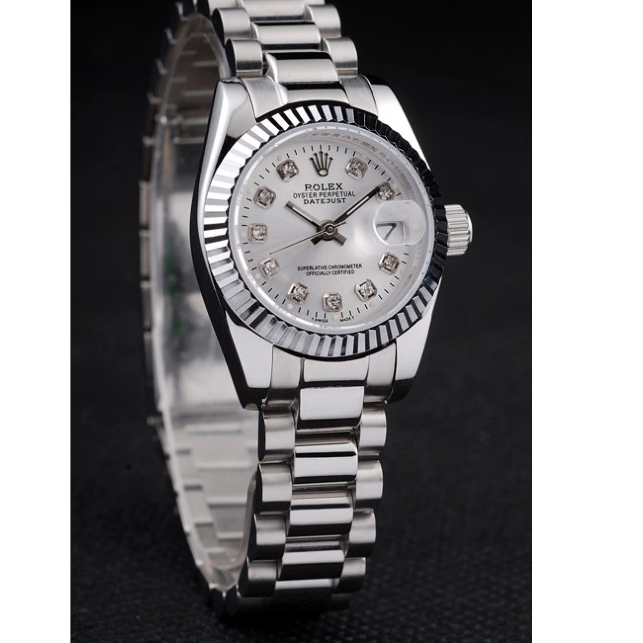 MiroTime 0806 Rolex Datejust Polished Stainless Steel Silver Dial
